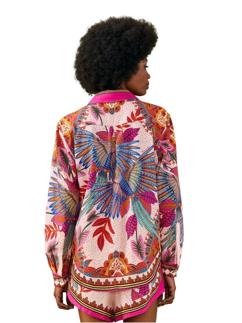 FarmRio Women's Macaw Scarf Shirt - Picture 3 of 6